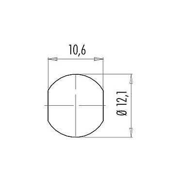 Assembly instructions / Panel cut-out Snap-In Female panel mount connector, Contacts: 12, unshielded, solder, IP67, UL 2238, VDE, M12x1.0, Front mounting