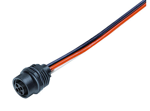 Illustration 09 0632 300 04 - M12 Female panel mount connector, Contacts: 4, unshielded, single wires, IP68, UL, M16x1.5