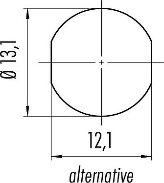 Assembly instructions / Panel cut-out Bayonet Female panel mount connector, Contacts: 5, unshielded, solder, IP54 unplugged, M13x1,0, Rear mounting