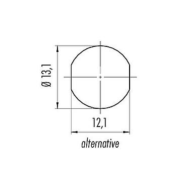Muestra de montaje Bayoneta Toma de brida, Número de contactos: 5, sin blindaje, soldadura, IP54 desenchufado, M13x1,0, Montaje en pared