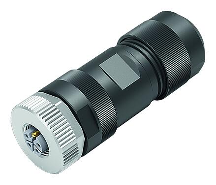Illustration 99 0640 37 05 - M12 Female cable connector, Contacts: 4+FE, 8.0-13.0 mm, unshielded, screw clamp, IP67, M12x1.0, UL 2237 in preparation, with PE connection