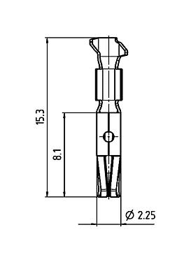 Scale drawing 61 0798 085 00 - M16 IP40 / M16 IP67 / Bayonet HEC - Socket contact single