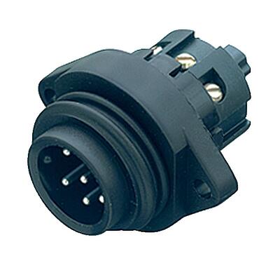 Illustration RD24 Male panel mount connector, Contacts: 6+PE, unshielded, screw clamp, IP67