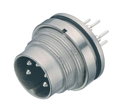 Illustration 09 0497 90 24 - M16 Male panel mount connector, Contacts: 24, unshielded, THT, IP67, UL, front fastened