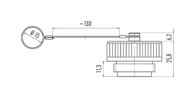 Scale drawing 08 0426 000 000 - RD30 - Protective cap for cable socket