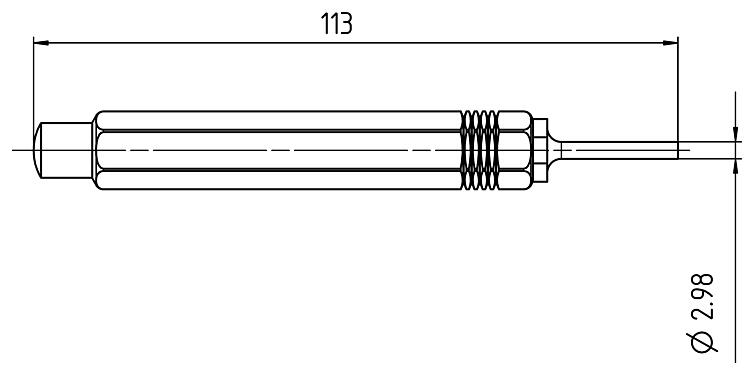 Dibujo a escala 66 0004 001 - RD24 / bayoneta HEC / M12-A/B/D - herramienta de liberación para el contacto de señal; serie 692/693/696/713/715/763/766/813/814/815/825/866/876