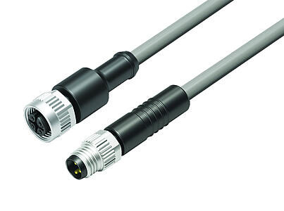 Tecnología de automatización - sensores y actuadores--Conector de cable macho - conector de cable hembra M8x1_VL_KDM12-77-3430_KSM8-3405-20003_grey