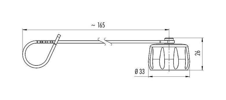 Scale drawing 08 3107 000 000 - Bayonet HEC - protective cap for cable connector