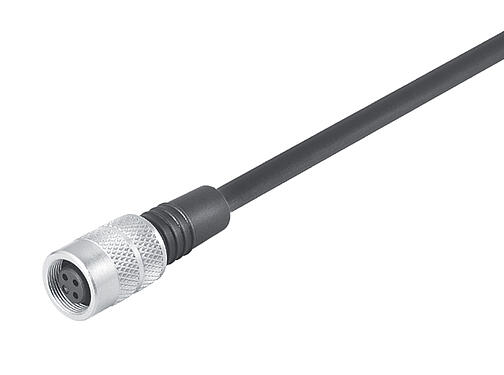 Ilustración 79 1452 215 03 - M9 Conector de cable hembra, Número de contactos: 3, sin blindaje, moldeado en el cable, IP67, PUR, negro, 3 x 0,25 mm², 5 m