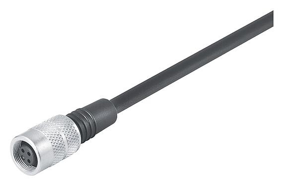 Ilustración 79 1462 215 08 - M9 Conector de cable hembra, Número de contactos: 8, sin blindaje, moldeado en el cable, IP67, PUR, negro, 8 x 0,14 mm², 5 m