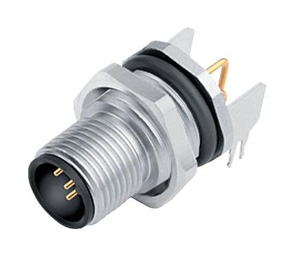 Illustration 86 0531 1121 00005 - M12 Male panel mount connector, Contacts: 5, shieldable, THT, IP68, UL 2238, PG 9, rear mounting