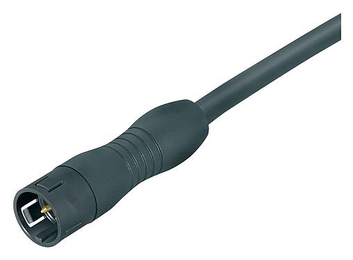 Illustration Snap-In Connecteur mâle, Contacts: 5, non blindé, surmoulé sur le câble, IP67, UL 2238, PUR, noir, 5 x 0.75 mm², 2 m