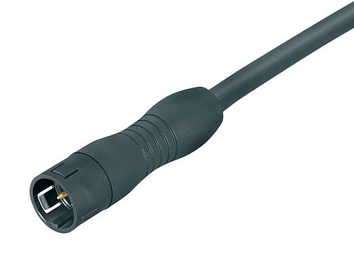 Ilustración 77 6405 0000 50012-0200 - Snap-In Conector de cable macho, Número de contactos: 12, sin blindaje, moldeado en el cable, IP67, UL, PUR, negro, 12 x 0,25 mm², 2 m