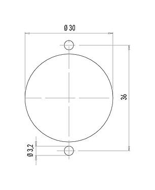 Assembly instructions / Panel cut-out 09 0470 00 12 - Bayonet Female panel mount connector, Contacts: 12, unshielded, solder, IP40