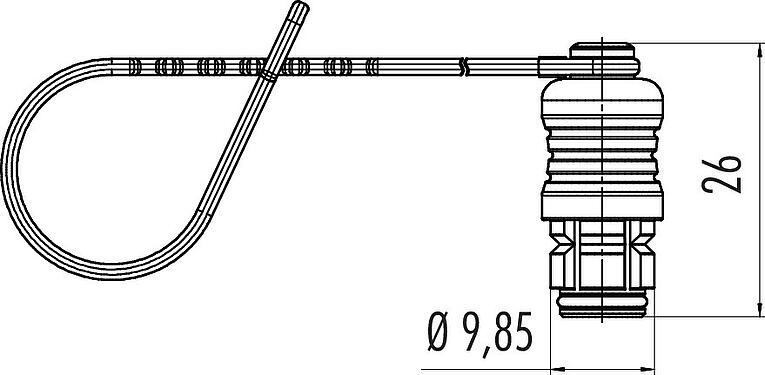 Dibujo a escala Tapa protectora, IP67, para conector de cable macho