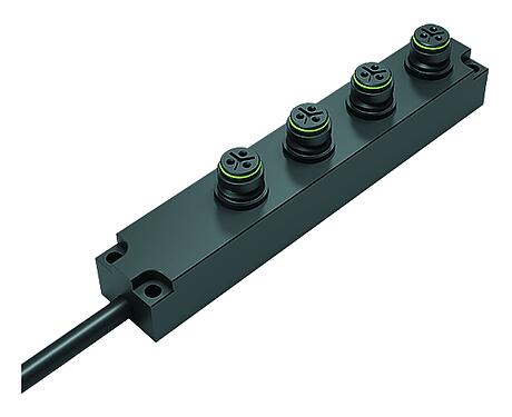 Illustration 72 9137 500 04 - Snap-In IP67 4-way distributor, Contacts: 3, unshielded, moulded on the cable, IP67, 3 x 0.75 mm²