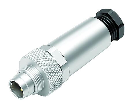 Illustration M9 Male cable connector, Contacts: 2, 3.5-5.0 mm, shieldable, solder, IP67, with shielding cuff