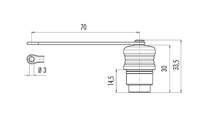 Scale drawing 08 2604 000 001 - Push-Pull - protective cap for flange connectors