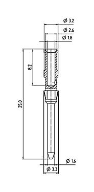 Scale drawing 61 0894 139 - RD24 / bayonet HEC - Male contact
