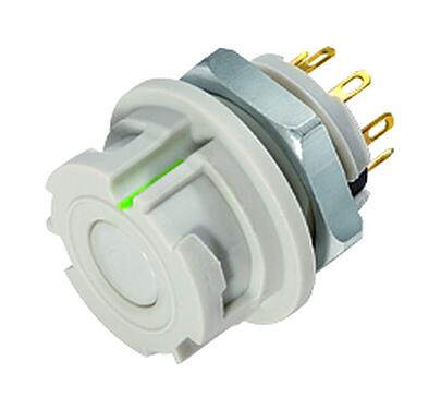 Illustration 09 0774 400 08 - Bayonet Female panel mount connector, Contacts: 8, unshielded, solder, IP67