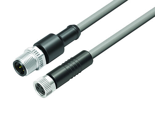 Ilustración 77 3429 3406 20004-0500 - Conexión de cables Conector de cable macho - conector de cable hembra, Número de contactos: 4, sin blindaje, moldeado en el cable, IP67, UL, PVC, gris, 4 x 0,34 mm², 5 m