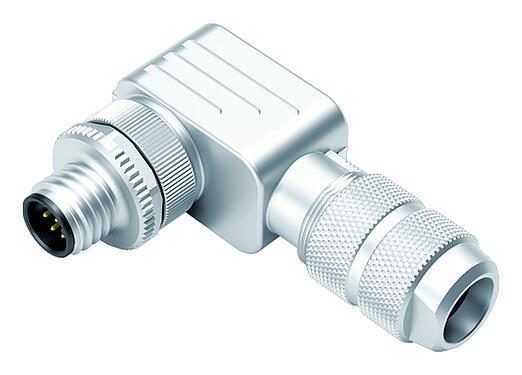 Illustration M12 Male angled connector, Contacts: 8, 5.0-8.0 mm, shieldable, screw clamp, IP67, UL 2238, iris spring