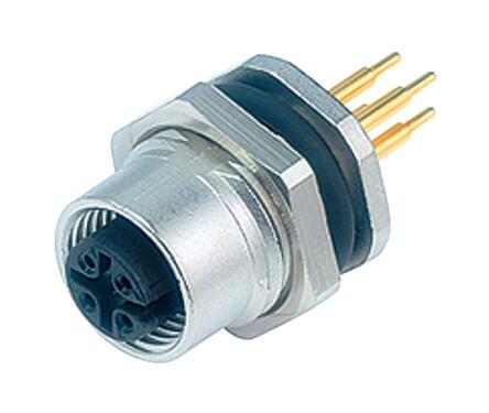Illustration 09 3442 92 05 - M12 Female panel mount connector, Contacts: 5, unshielded, THT, IP68, PG 9, Front mounting