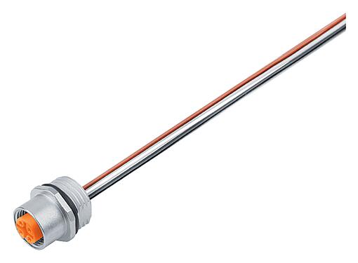 Illustration 76 0232 0011 00205-0200 - M12 Female panel mount connector, Contacts: 5, unshielded, single wires, IP68, UL 2238, M16x1.5
