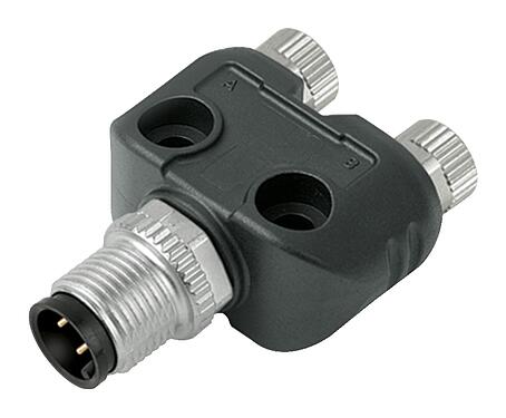 Illustration 79 5232 90 04 - M8/M12 Twin distributors, Y-distributor, male connector - 2 female connector, Contacts: 4/3, unshielded, pluggable, IP68, UL 2238