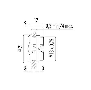 Scale drawing 08 2668 000 001 - M16 IP67 - Blanking plug