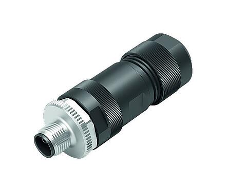 Illustration M12 Male cable connector, Contacts: 4, 8.0-13.0 mm, unshielded, screw clamp, IP67, UL 2238, M12x1.0