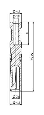 Scale drawing 61 0901 139 - Bayonet HEC - Socket contact