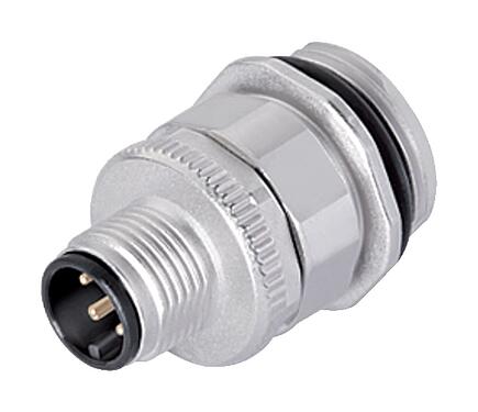 Illustration M12 Male panel mount connector, Contacts: 5, unshielded, screw clamp, IP67, UL 2238, M20x1.5, Front mounting, for the power supply