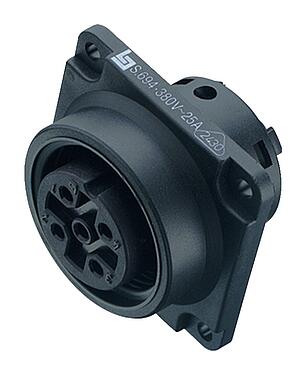 Ilustración RD30 Toma de brida, Número de contactos: 4+PE, sin blindaje, tornillo extraíble, IP65, ESTI+, VDE, Montaje frontal