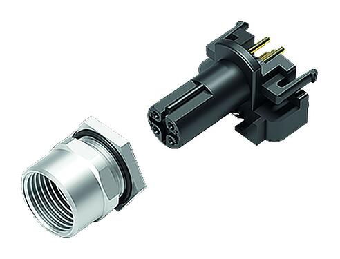 Illustration M12 Female panel mount connector, Contacts: 5, shieldable, THR, IP68, UL 2238, M12x1.0, Rear mounting