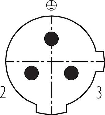 Contact arrangement (Plug-in side) M12 Male angled connector, Contacts: 2+PE, 4.0-6.0 mm, unshielded, screw clamp, IP67