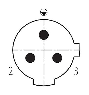 Contact arrangement (Plug-in side) 99 2429 24 03 - 1/2 UNF Male angled connector, Contacts: 2+PE, 4.0-6.0 mm, unshielded, screw clamp, IP67, UL