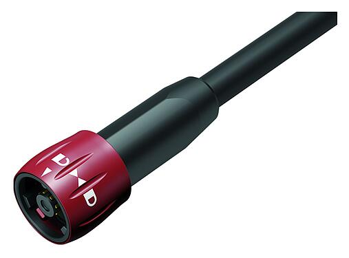 Ilustración Bayoneta Conector de cable macho, Número de contactos: 8, sin blindaje, soldadura, IP67, PUR, negro, 8 x 0,25 mm², 5 m