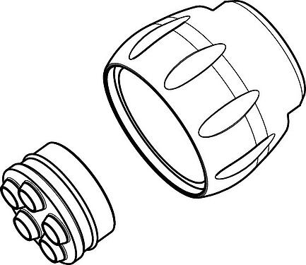 Dibujo a escala Bayoneta Sello, IP67, Sello del filamento y tornillo de presión sueltos en la bolsa