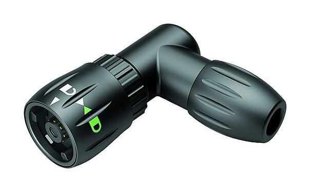 Illustration Bayonet Male angled connector, Contacts: 8, 4.0-6.0 mm, unshielded, solder, IP67