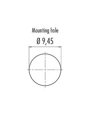 Muestra de montaje M12 Enchufe integrado, Número de contactos: 5, sin blindaje, THT, IP67