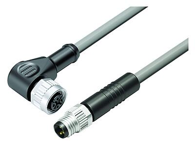 Automation Technology - Sensors and Actuators--Male cable connector - female angled connector_VL_WDM12-77-3434_KSM8-3405-20003_grey