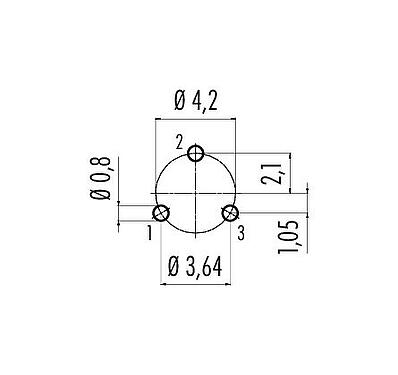 Disposición del conductor 99 9208 090 03 - Snap-In Toma de brida, Número de contactos: 3, sin blindaje, THT, IP67, UL