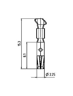 Scale drawing 61 0798 098 00 - M16 IP40 / M16 IP67 / Bayonet HEC - Socket contact single