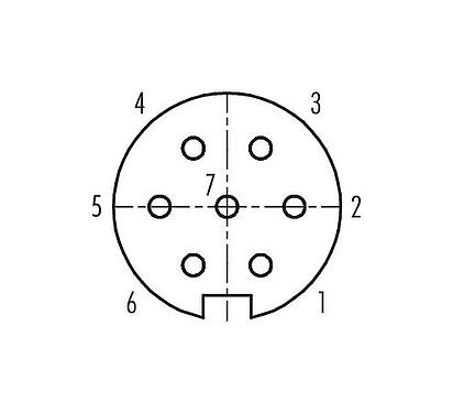 Disposición de los contactos (lado de la conexión) Push Pull Conector de cable hembra, Número de contactos: 7, 4,0-8,0 mm, blindable, soldadura, IP67