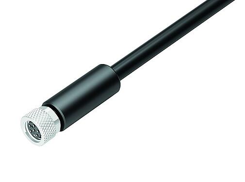 Ilustración 77 3506 0000 50706-0500 - M8 Conector de cable hembra, Número de contactos: 6, blindado, moldeado en el cable, IP67, M8x1,0, PUR, negro, 6 x 0,25 mm², 5 m