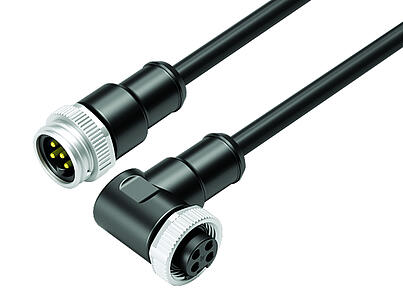 Automation Technology - Voltage and Power Supply--Connecting cable male cable connector - female angled connector_VL_KS-77-1429_KD-77-1434_4pol