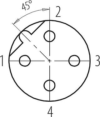 Disposición de los contactos (lado de la conexión) M12 Conector de cable hembra, Número de contactos: 4, 4,0-6,0 mm, sin blindaje, tornillo extraíble, IP67, UL 2238