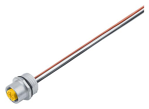 Illustration 76 0232 0011 00304-0200 - M12 Female panel mount connector, Contacts: 4, unshielded, single wires, IP68, UL 2238, M16x1.5