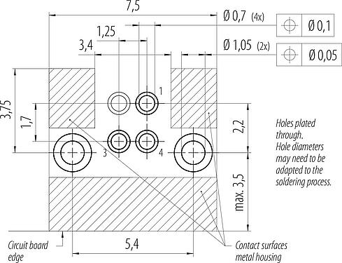 Disposición del conductor M5 Enchufe de ángulo brida, Número de contactos: 3, blindable, soldadura, IP68, UL 2238, Montaje en pared, moldeado